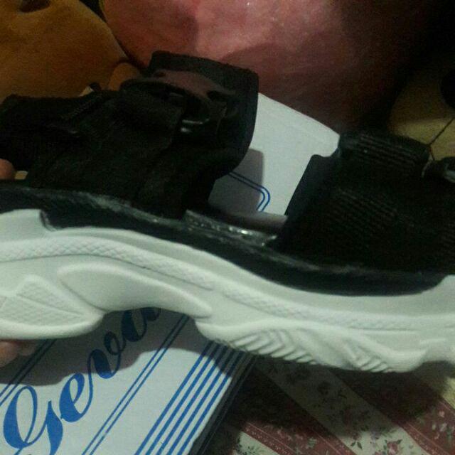 Platform Double Belt Black Red Fs 246