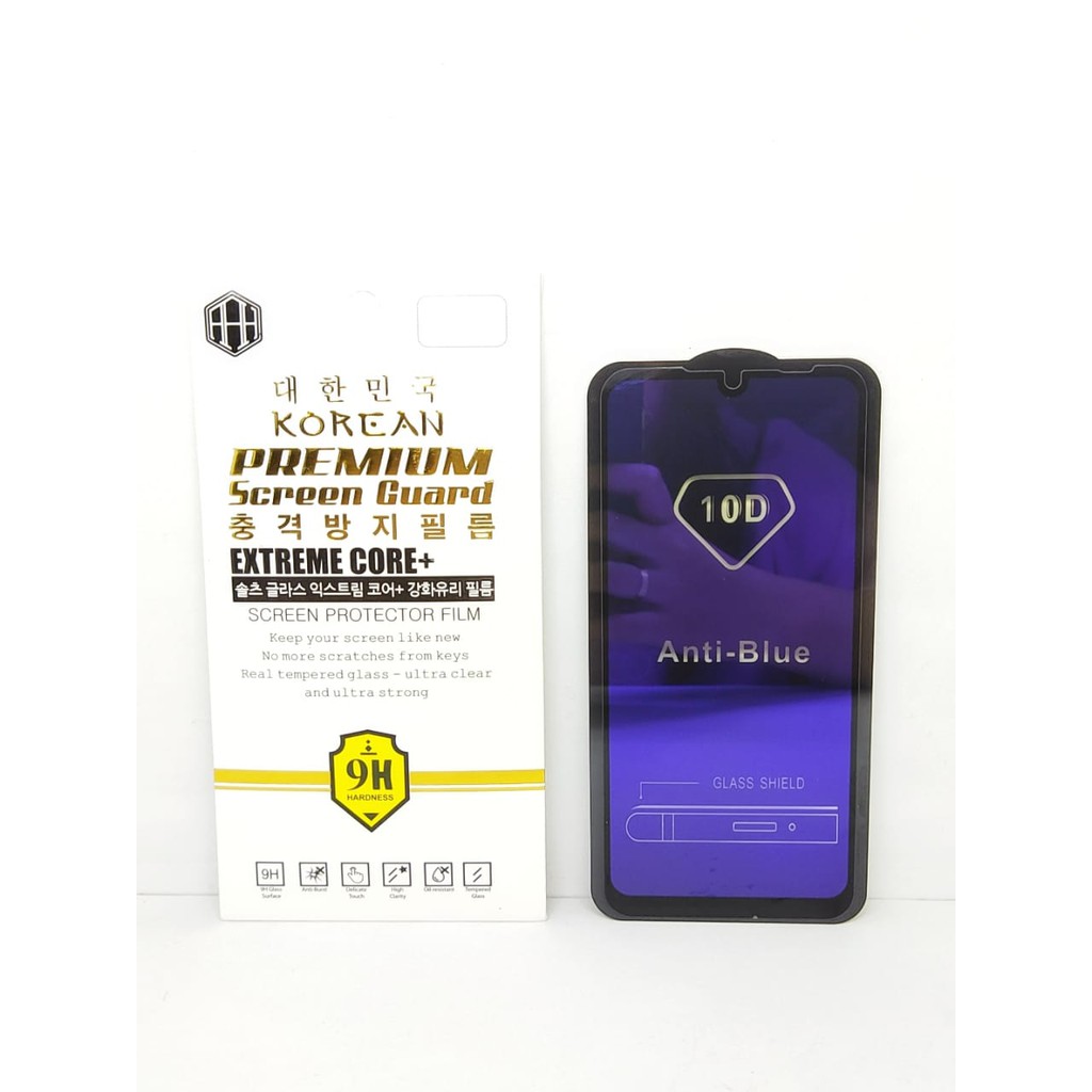 KOREAN Blue Ray 10D Redmi Note 7 6.3 inchi Tempered Glass FULL GLUE ANTI RADIASI