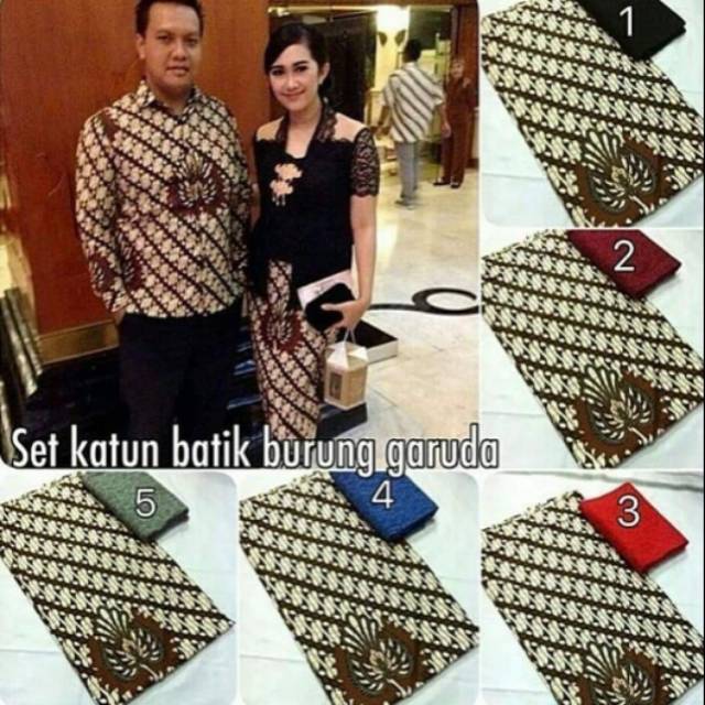 Set katun batik burung garuda