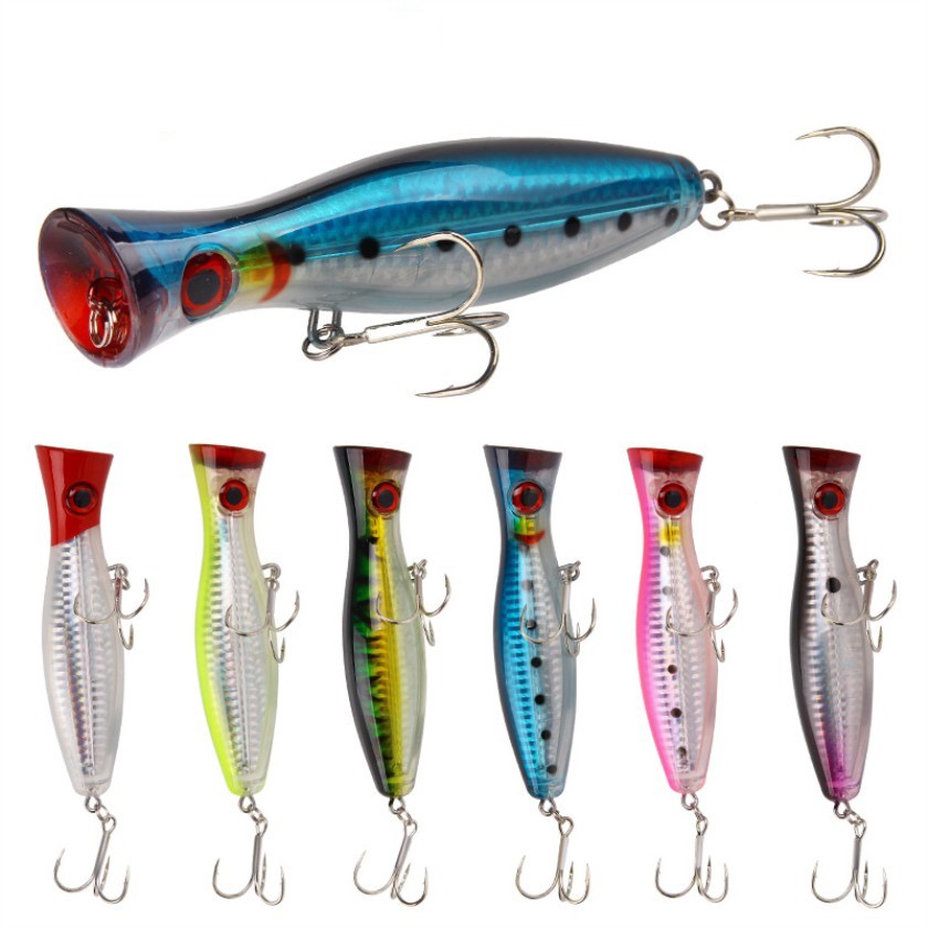 Shengyao 1Pcs Big Popper Umpan Pancing 12.5cm 40g Swimbait Fishing Lure Ikan Bass Bait Kail Floating Tackle