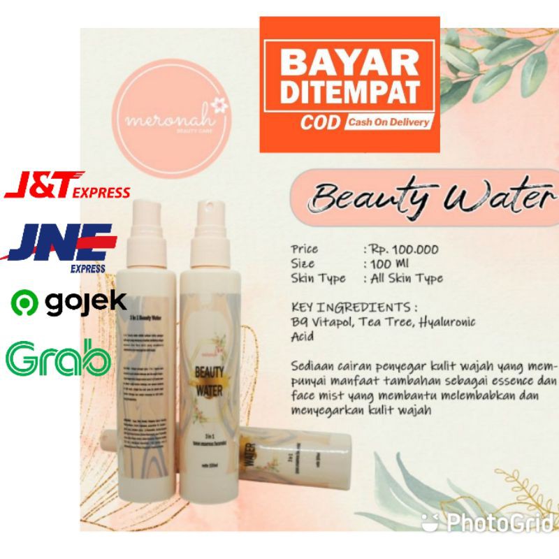 Beauty water 3in1 meronah facemist toner essence spray face mist menjaga kelembaban wajah