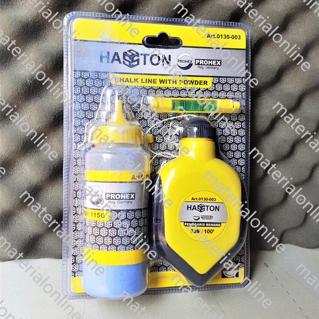 

Penggaris Benang Kapur Sipat Sipatan Chalk Line Tinta HASSTON PROHEX With Powder 30 Meter M 30M
