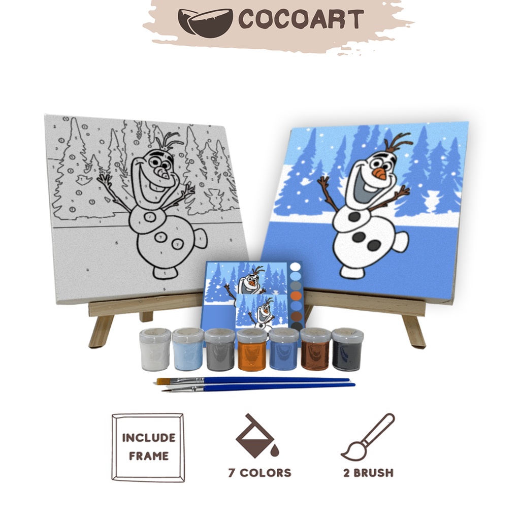 

Paint By Number Kit [ Winter Olaf ] - Cocoart.id I Kanvas 20 x 20 cm