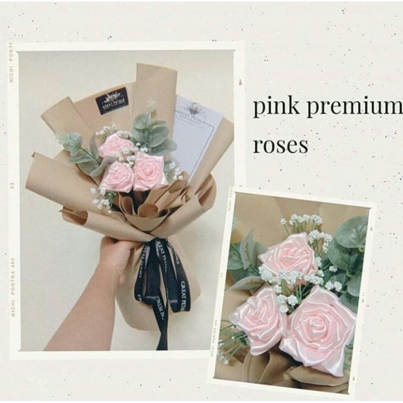 Sablon Label Pita satin florist 5 cm