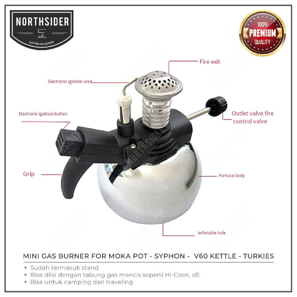 KOMPOR MINI GAS BURNER WITH STAND FOR SYPHON - MOKA POT - KETTLE