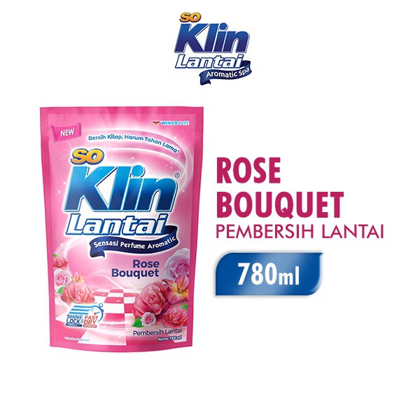 Soklin Pembersih Lantai Merah Freesia Rose Pouch 770 ml