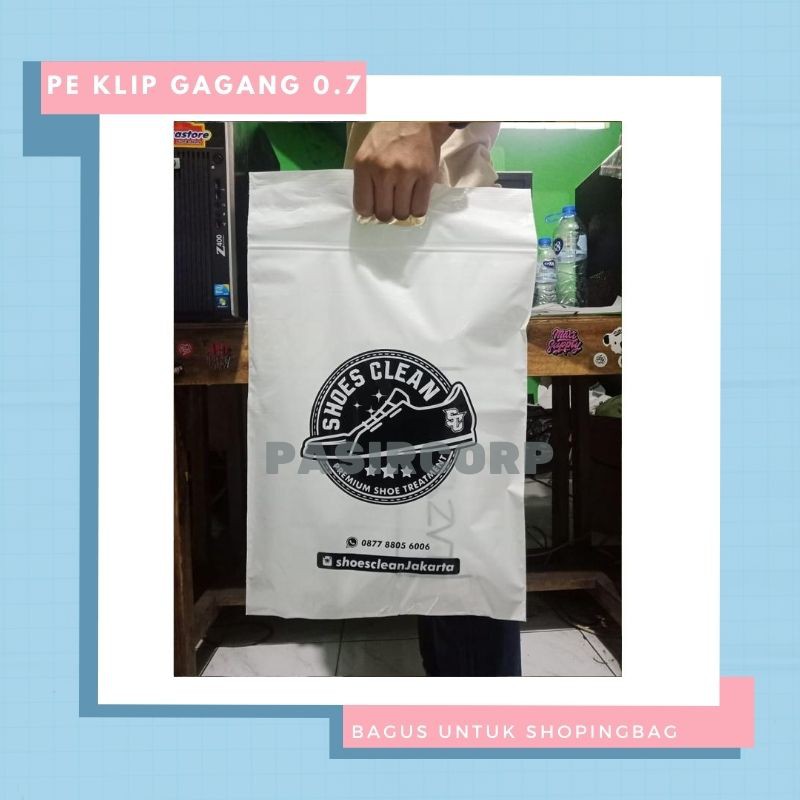  Plastik  Sablon  Pe  Klip Gagang 25X35 5 1Pack Isi 100pcs 