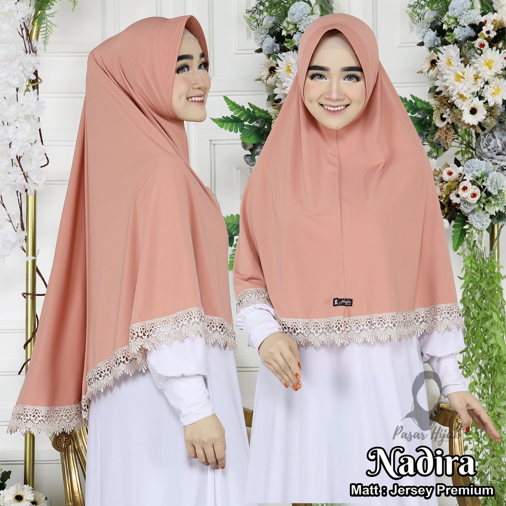 Jilbab Instan Nadira Jumbo Hijab Instan Jersey Premium Kerudung Bergo Pasar Hija'b