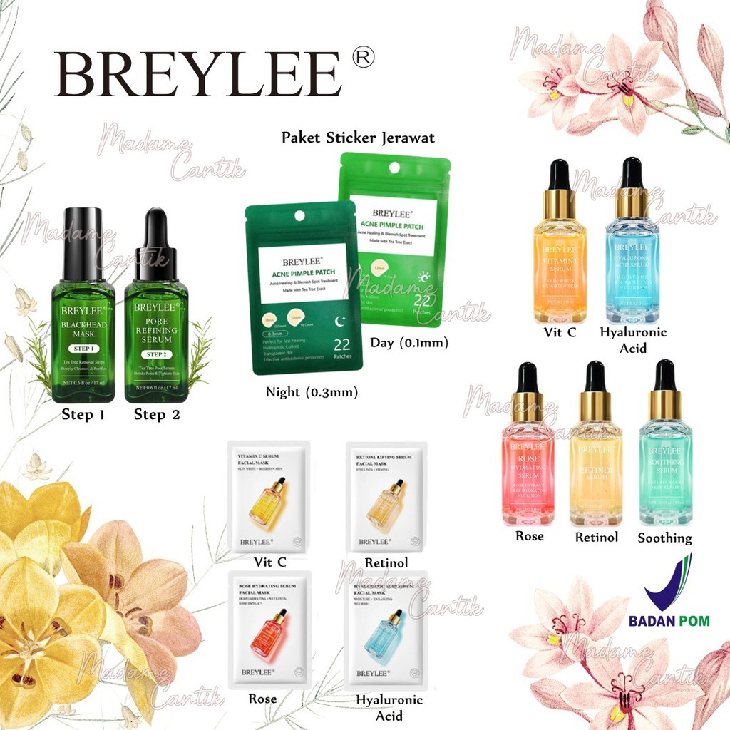 ✿ MADAME ✿ BREYLEE SERIES - BLACKHEAD KOMEDO MASK SERUM SHEET MASK SERUM MASKER WAJAH BPOM