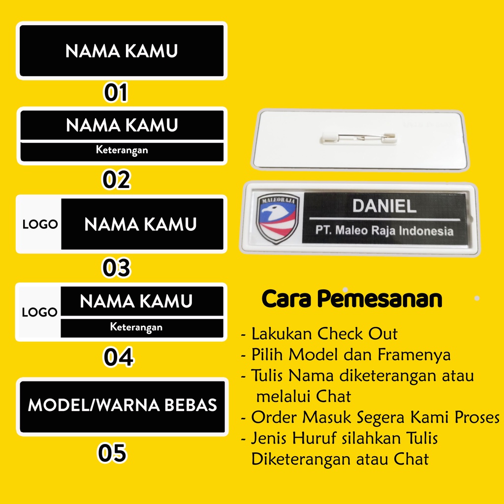 

NAME TAG PENITI DADA /Name Tag Akrilik Murah / Papan Nama Dada