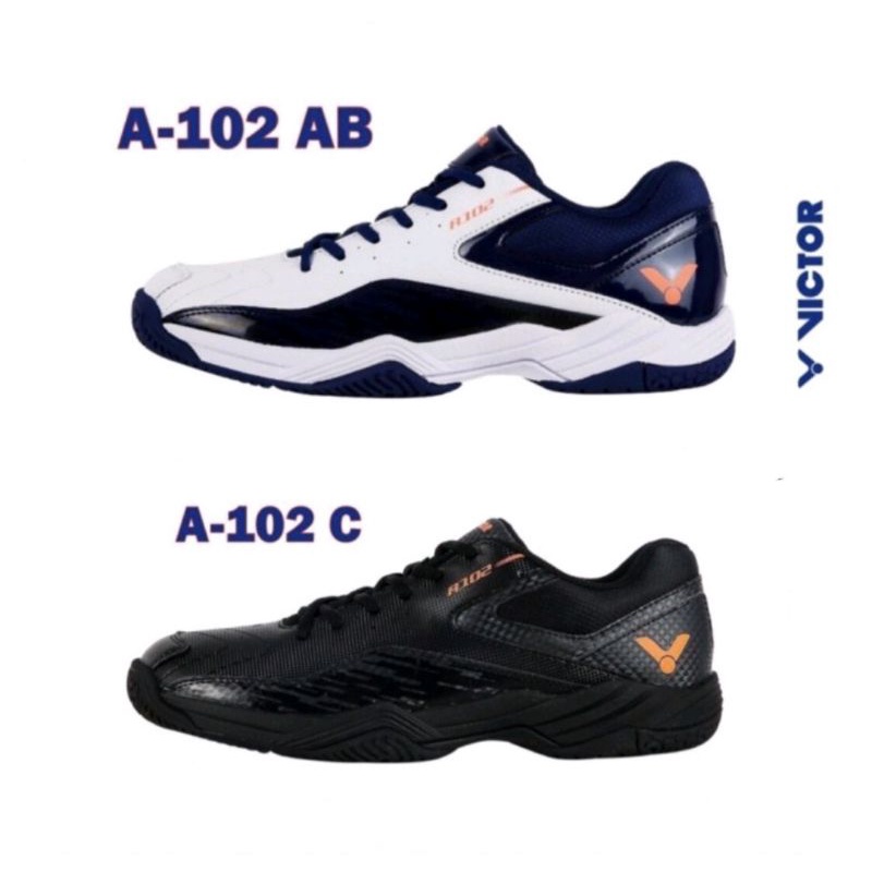 SEPATU BADMINTON VICTOR A102 C SEPATU VICTOR A 102 HITAM & PUTIH ORIGINAL