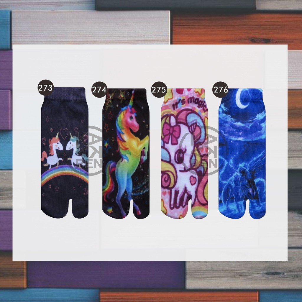 Kaos Kaki Jempol Anak Printing Karakter Unicorn O