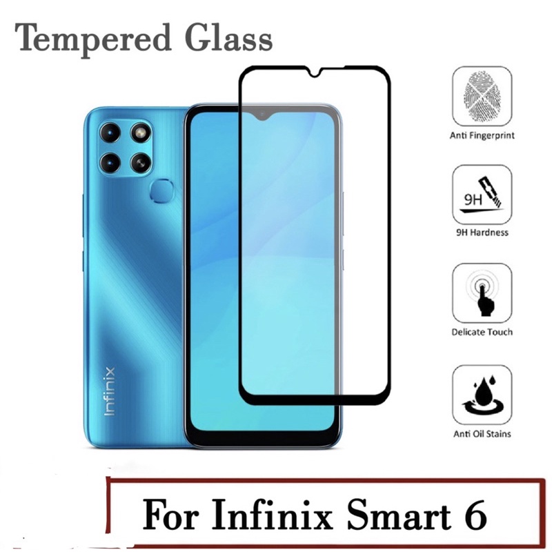 Tempered Glass Full Lem Screen Protector 9D For Infinix Smart 6 New - UA