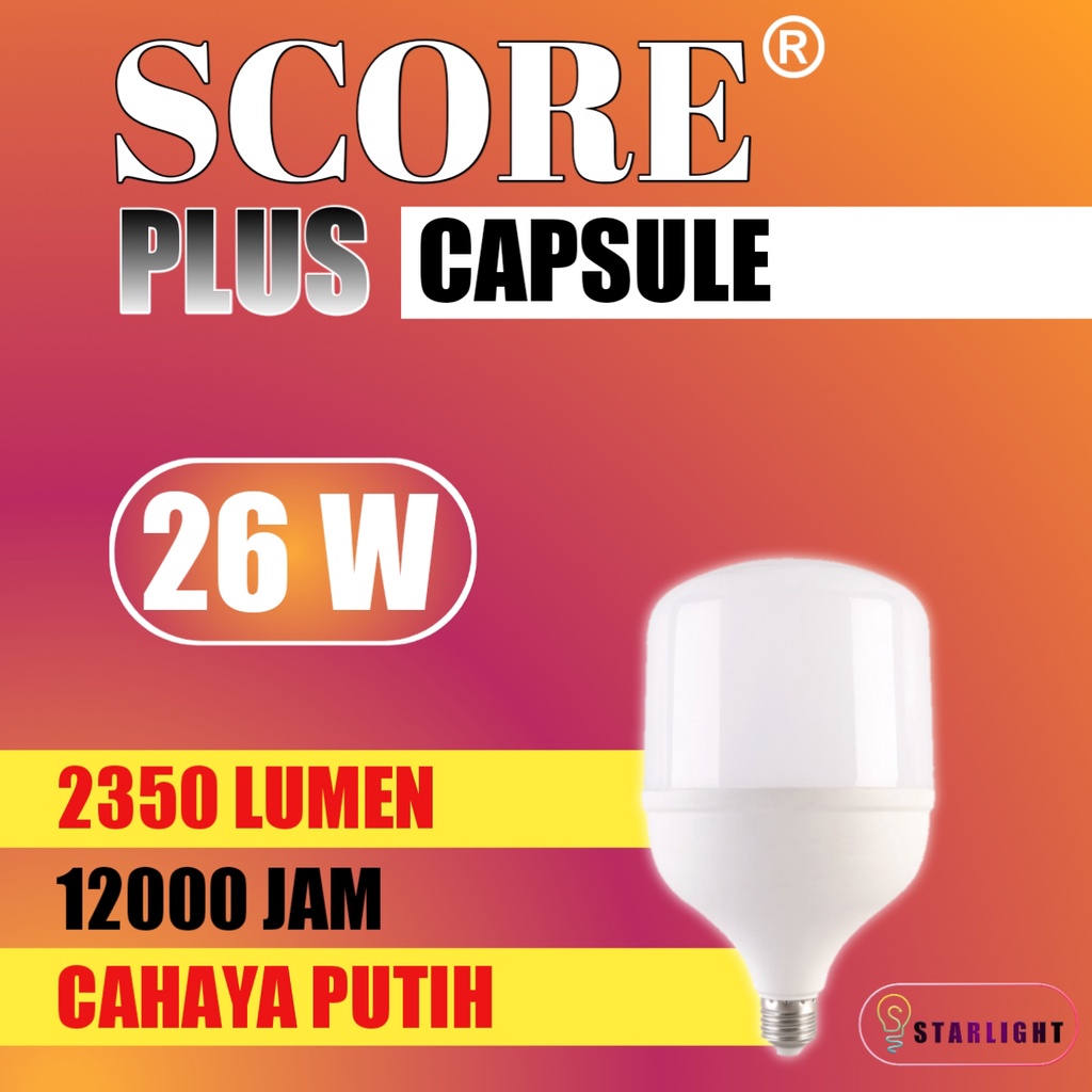 Score Plus Lampu LED Capsule 26 Watt - Cahaya Putih