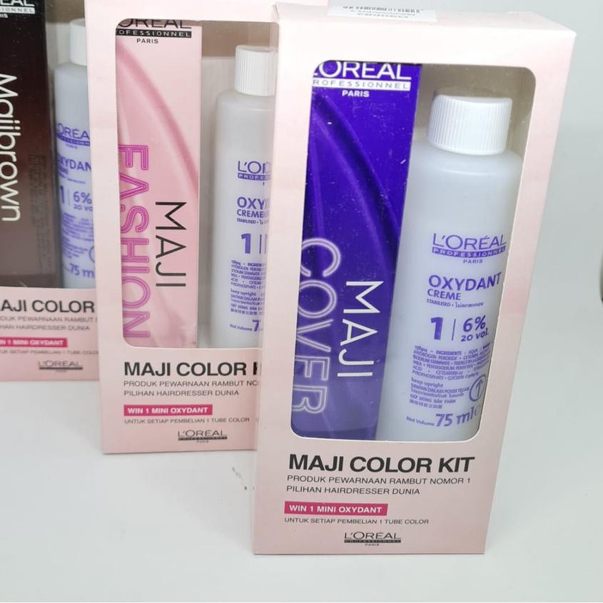 ☜ LOREAL Maji Color Kit ( Maji fashion / Maji cover / Maji brown + oxydant 75ml ) ♦
