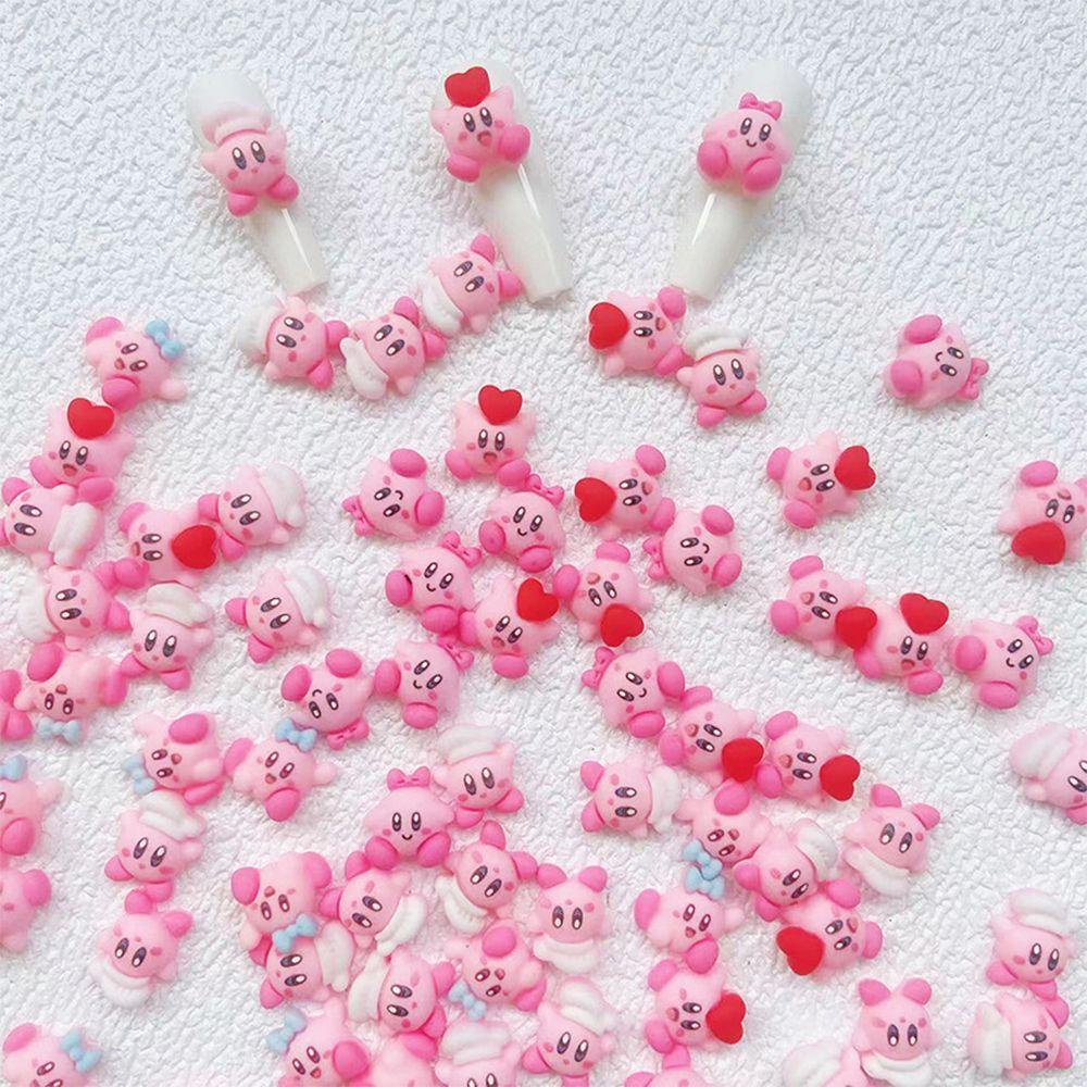 R-flower 10pcs Dekorasi Nail Art DIY Manicure Nail Rhinestones Resin Pink