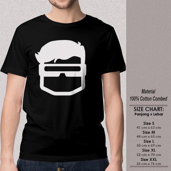 Kaos Baju Pria Superhero XMEN CYCLOPS CLIPART -