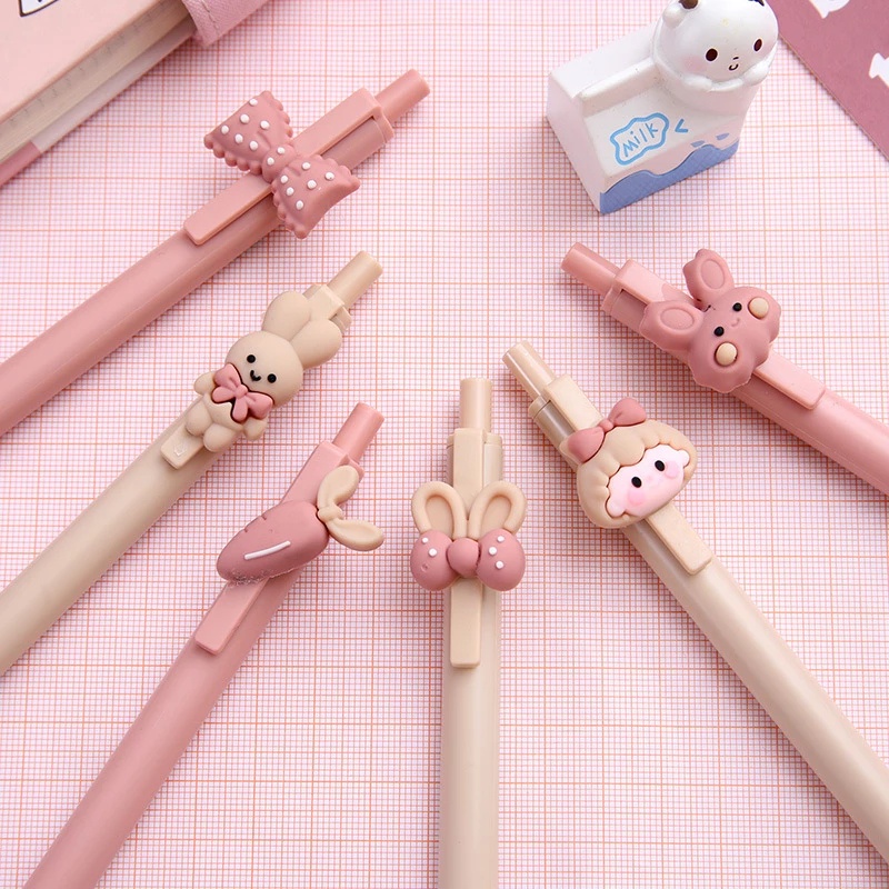 1pc Pen Gel Bentuk Kelinci Lucu Kreatif Untuk Stationery Sekolah / Kantor