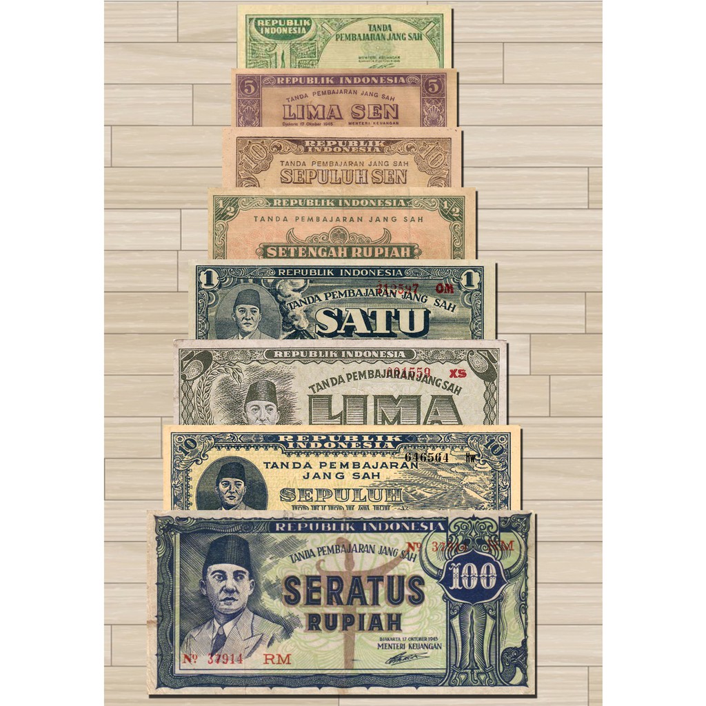 Uang Kuno ORI 1945-1947 Set Souvenir Replika Repro