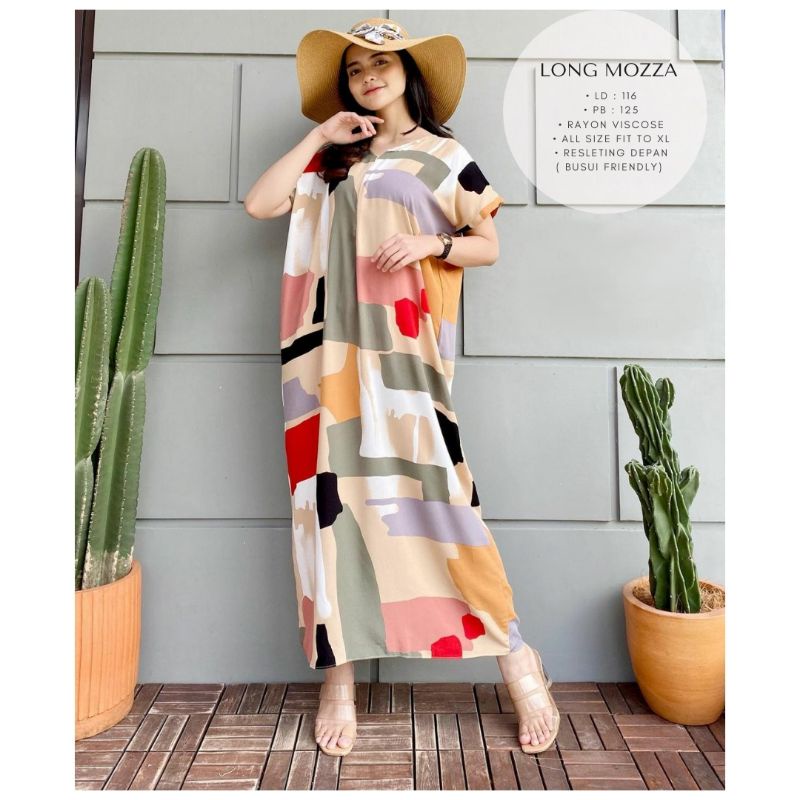 daster long semata kaki, daster panjang viral kekinian, daster rayon busui terlaris-Long Mozza