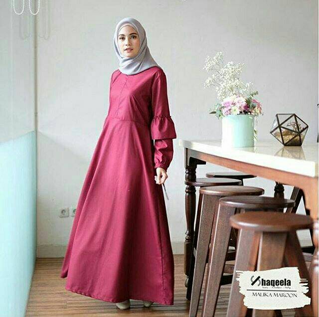 Malika Dress, DRESS MUSLIM, baju wanita, baju gamis, dress, gamis, Baju gamis, fashion wanita