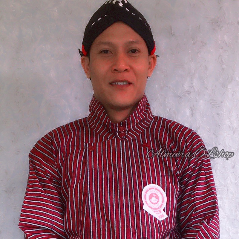 surjan lurik warna merah maroon raja keong