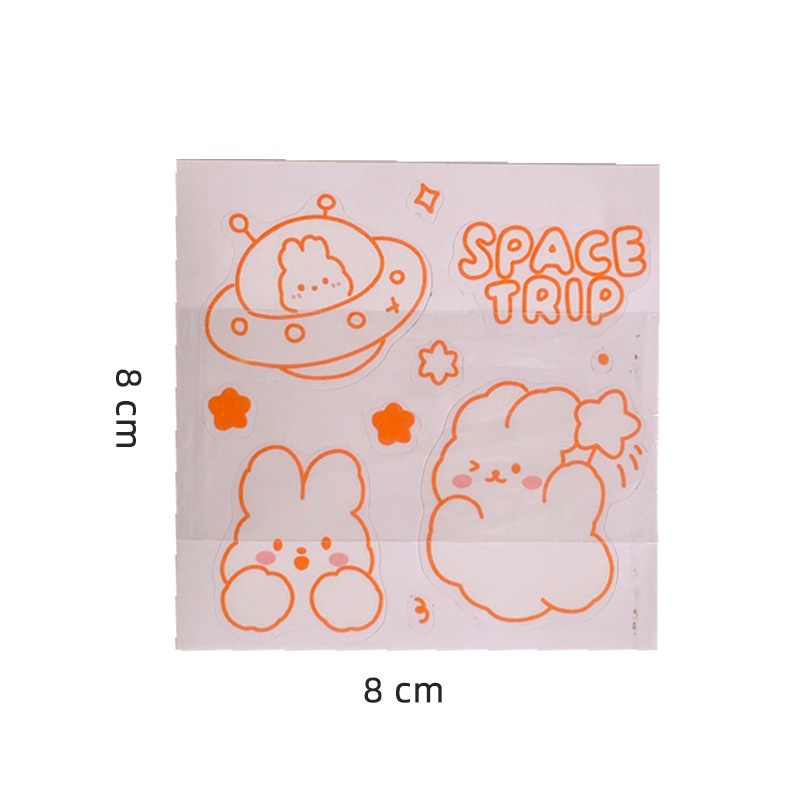 25 Sheets Cartoon Cute Deco Stickers Pack Waterproof Transparent PET Stickers