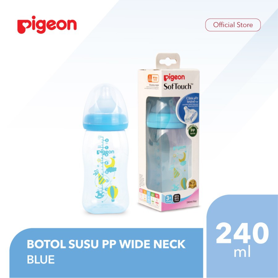 Makassar ! Bottle / Botol Susu Clear Wide Neck Pigeon 240 ml