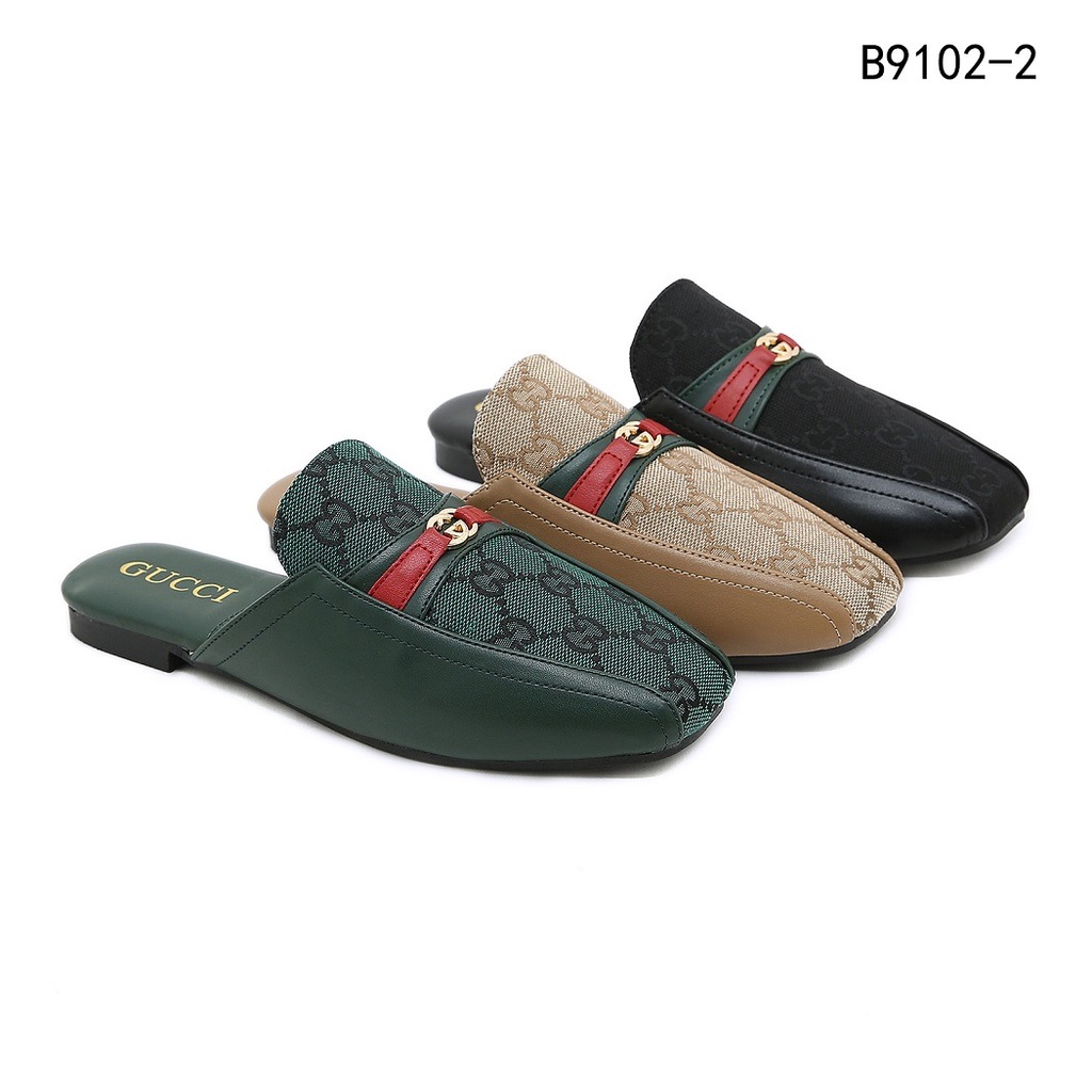 GC Leather &amp; GG Canvas Loafers B9102-2