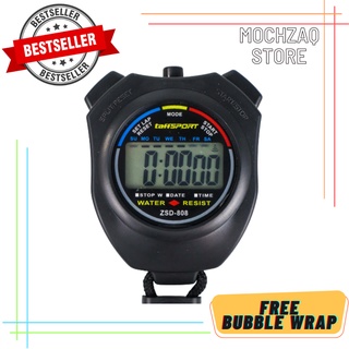 Stopwatch Profesional LCD dengan Strap - ZSD-808 - Black