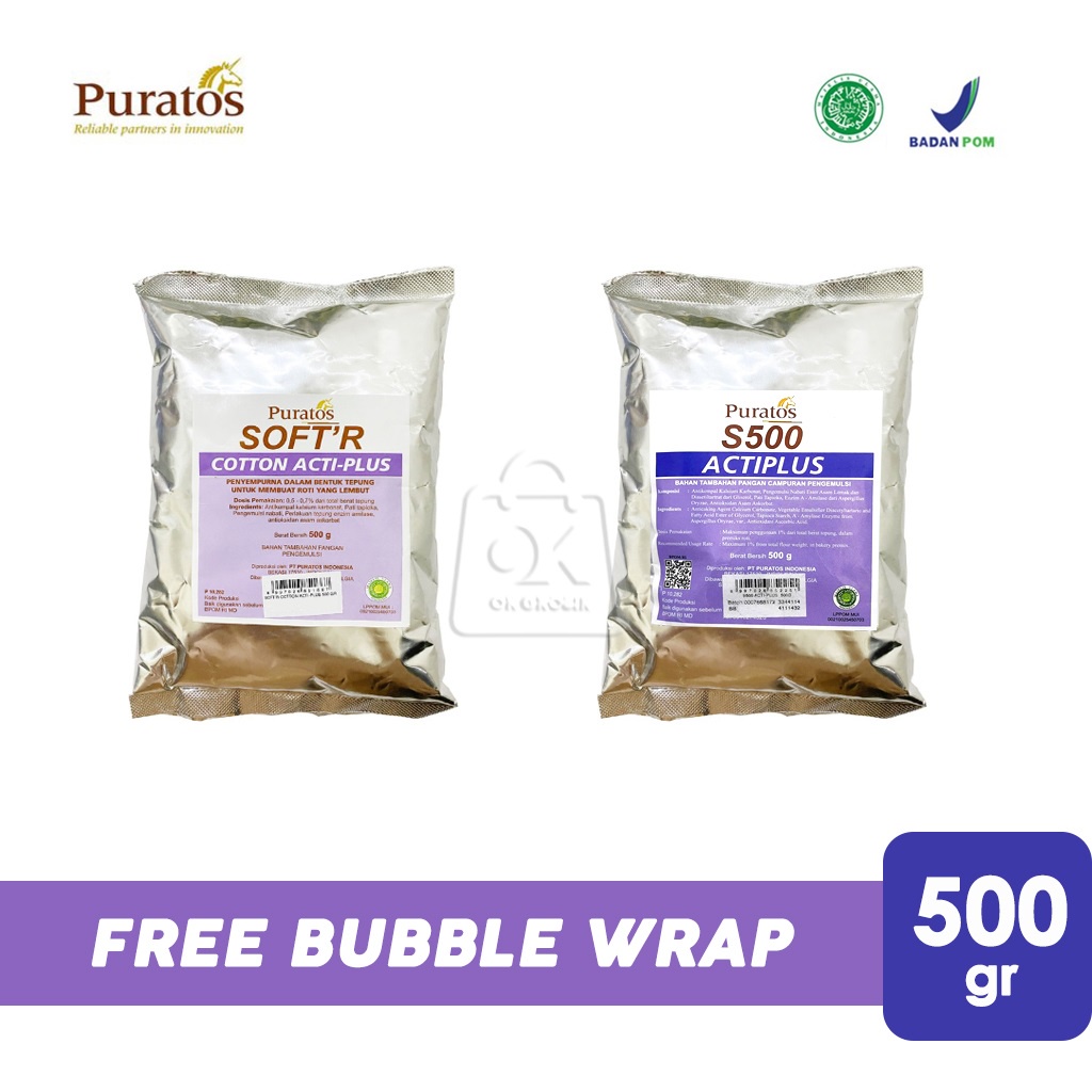 

Puratos S500 Acti Plus / SOFT'R Cotton Acti Plus Bread Improver Pengempuk Pelembut Pelembab (500 gr)