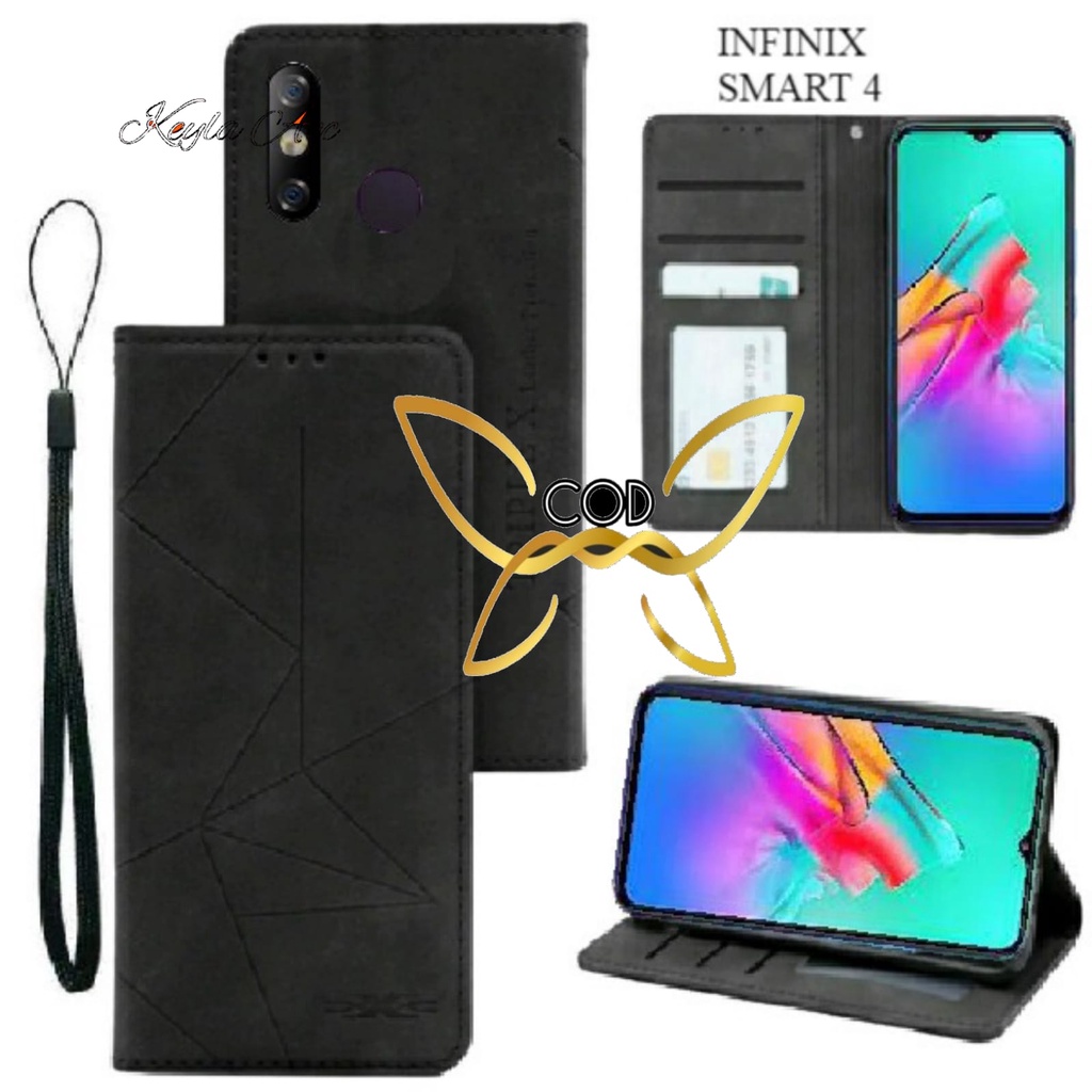 Flip Case magnet  INFINIX SMART 4 Dompet Motif Flip Cover Leather PREMIUM Casing HP