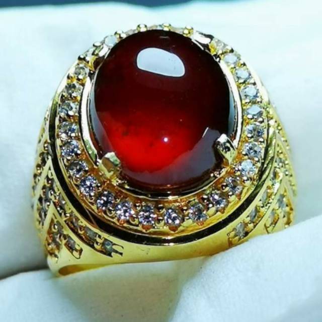 CINCIN BATU NATURAL RED GARNET giwang mantap termurah