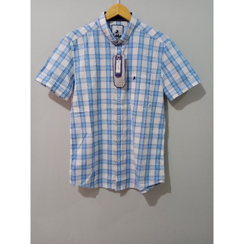 KLS143 OB KEMEJA LENGAN PENDEK KOTAK BESAR LOIS ORIGINAL