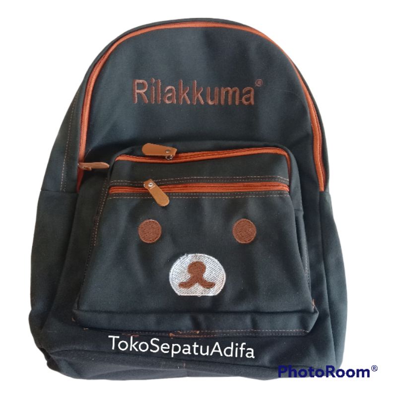 Tas Sekolah Anak Perempuan Lucu / Ransel Perempuan Bahan Kain Kain RILAKKUMA BERUANG