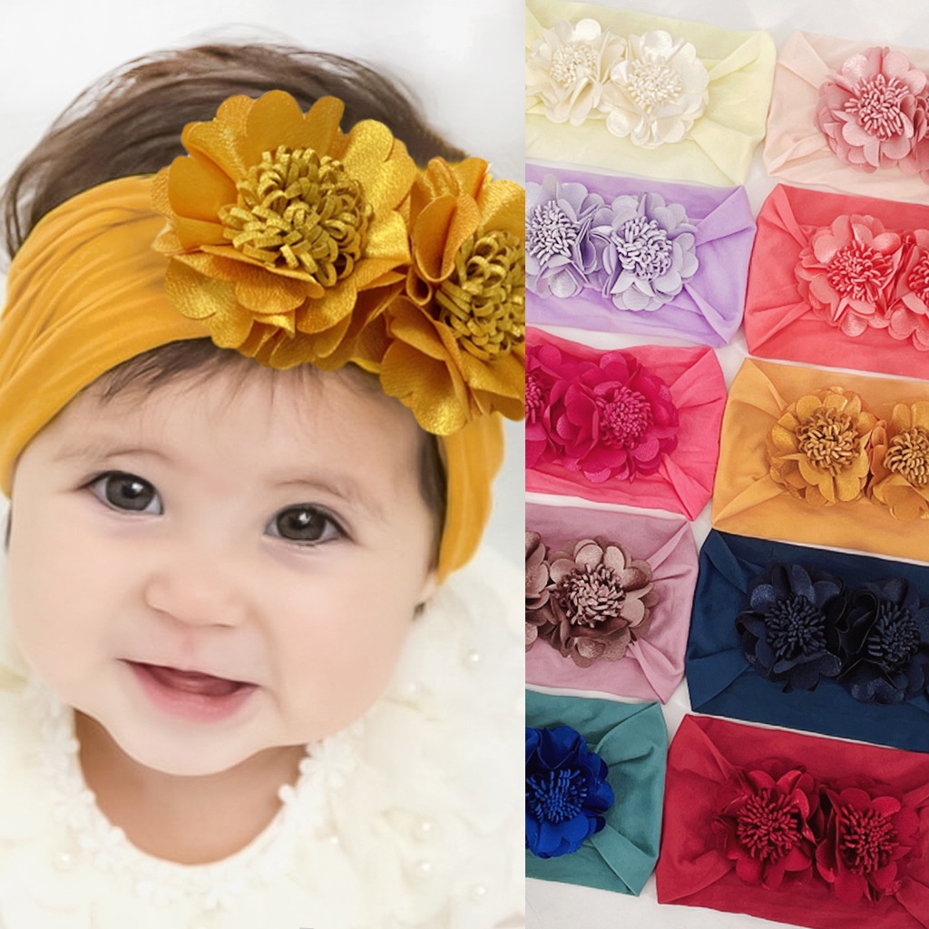 NEW Bandana bayi dan anak motif dua bunga besar