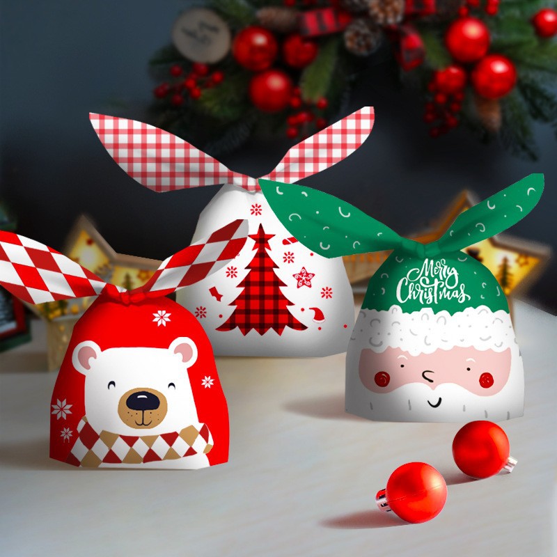 

bunny ear xmas goodie bag / plastic bungkus kue cookie candy natal / kantong bingkisan christmas