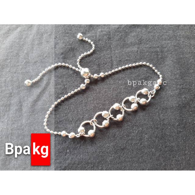 Gelang tangan serut orbit #Gelang monel besi putih asli anti karat silver murah cewek simple cantik