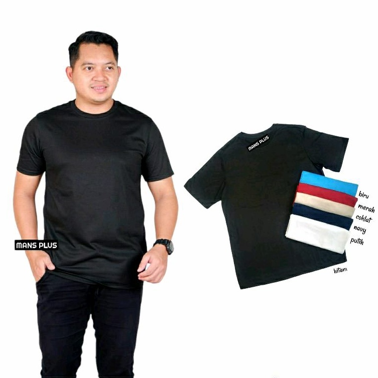 Kaos Polos Hitam Putih Navy Coklat Merah Biru Oblong Lengan Pendek z18