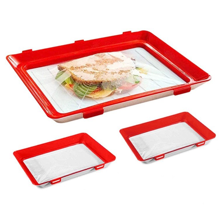 JNR Vacuum Tray Tempat Penyimpanan Makanan Silicone Food Fresh Sealer Kotak Nampan Kulkas