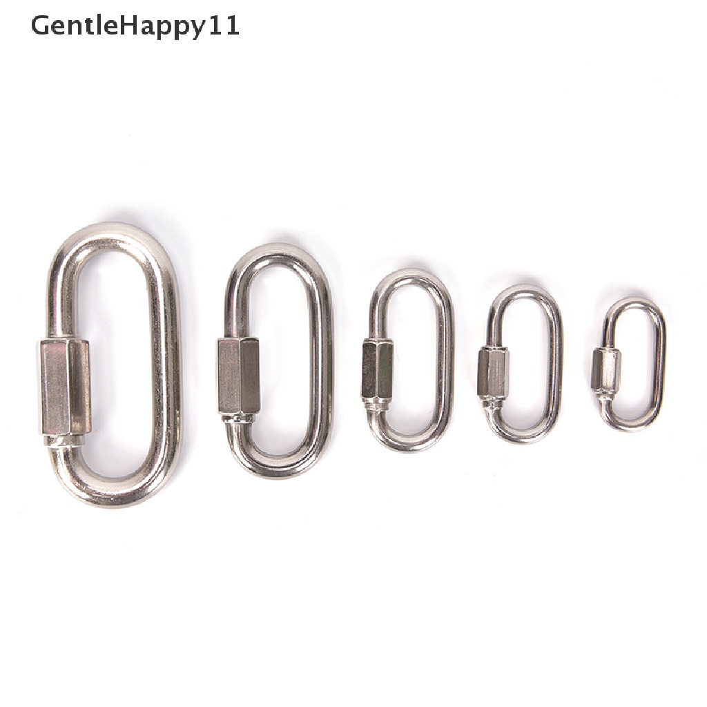 Gentlehappy Kunci Sekrup Stainless Steel Climbing Gear Carabiner Quick Link Safety Snap Hook