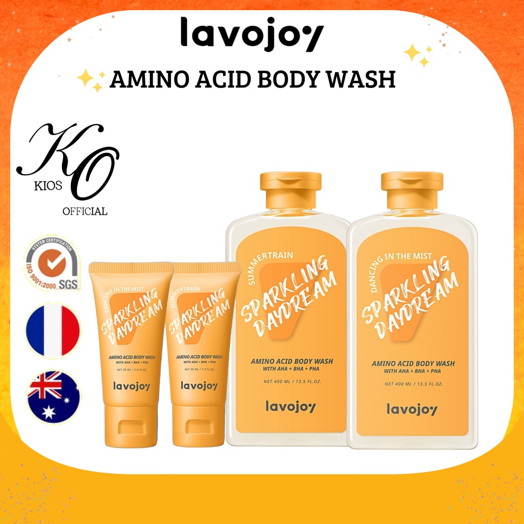 LVJ Lavojoy Sparkling Daydream Body Wash Dancing In The Mist | Summertrain | 400ml &amp; 30ml | Sabun Mandi