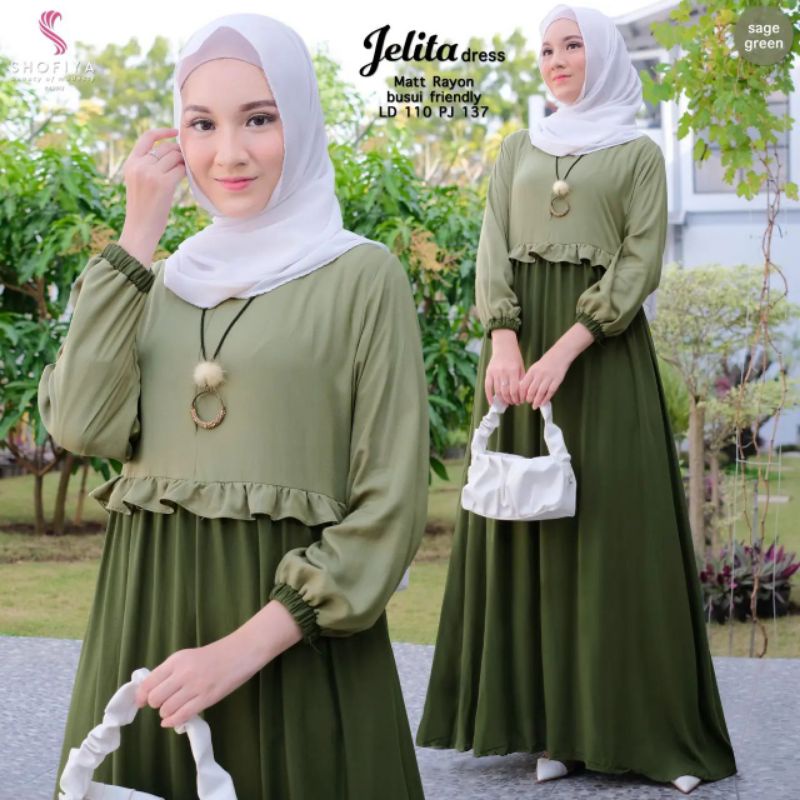 jelita dress fashion muslim populer best seller 2022