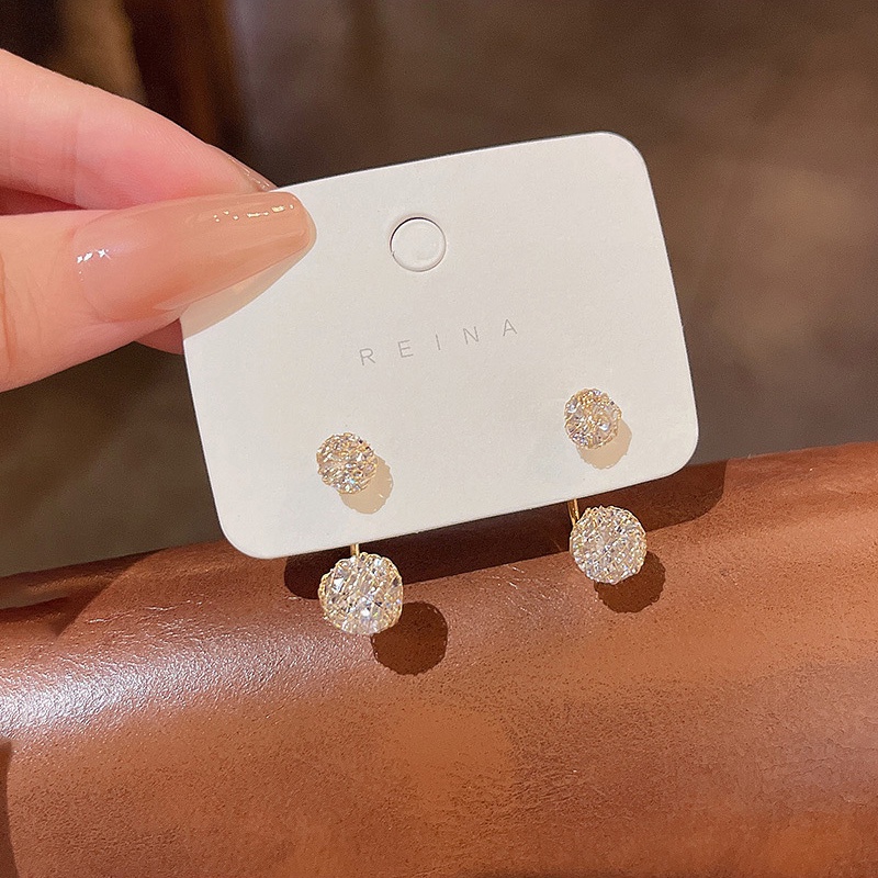 Anting Tusuk Sterling silver 925 Dengan Batu Zircon Mewah Untuk Wanita