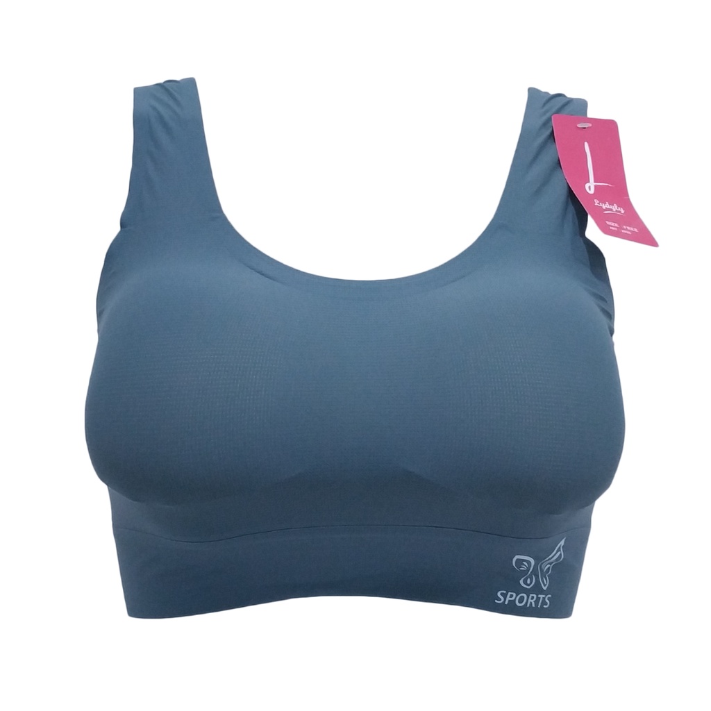 Lydyly X Fuji - Sport Bra Katun Seamless | BH Olahraga Senam Sexy Renda Transparant DD2026 | Bralette Seksi Busa Tanpa Kawat