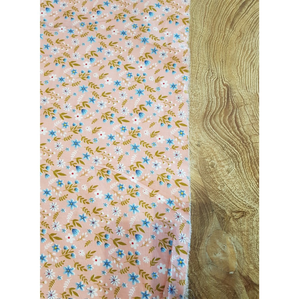 [Kain REJECT] Kain Katun Jepang Putih Motif Bunga Kecil  CJ073 [Min. Beli 1 Meter]