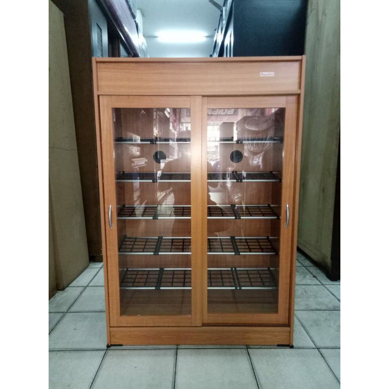 Lemari Sepatu 2 Pintu Kayu Rak Sepatu Kayu Sleding