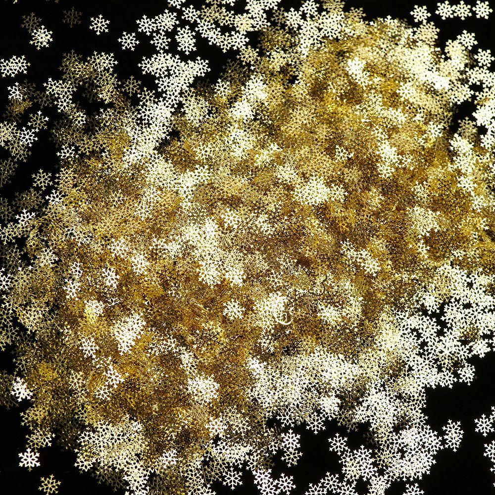 R-flower 90pcs/Set Snowflake Nail Sequin Dekorasi Natal Baru Mix Desain Winter Sticker Nail Art Glitter