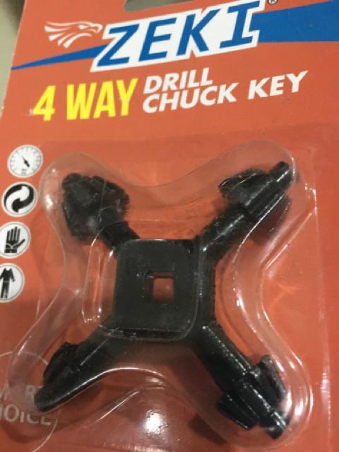 Kunci Kepala Bor 4way Universal Fit Drill Chuck Key Kunci Kepala Pembuka Mata Kepala Bor