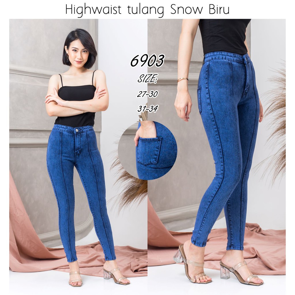 7C-G CELANA JEANS PREMIUM HIGHWAIST TULANG /PINGGANG TINGGI /STREACH /6 COLOUR /27 - 34